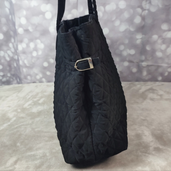 Vera Bradley Rare Black Quilted Tote Bag - Picture 4 of 9